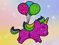Coloring Book Glittered Unicorns