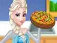 Pregnant Elsa Cooking Pizza